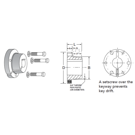 Bando Fhp Bore 1 3/8 (1.375), D 1 3/8 D 1 3/8